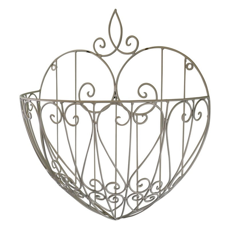 Scarthingwell Heart Planter Metal Silver Wall Mounted - 39cm