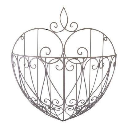 Scarthingwell Heart Planter Metal Silver Wall Mounted - 39cm