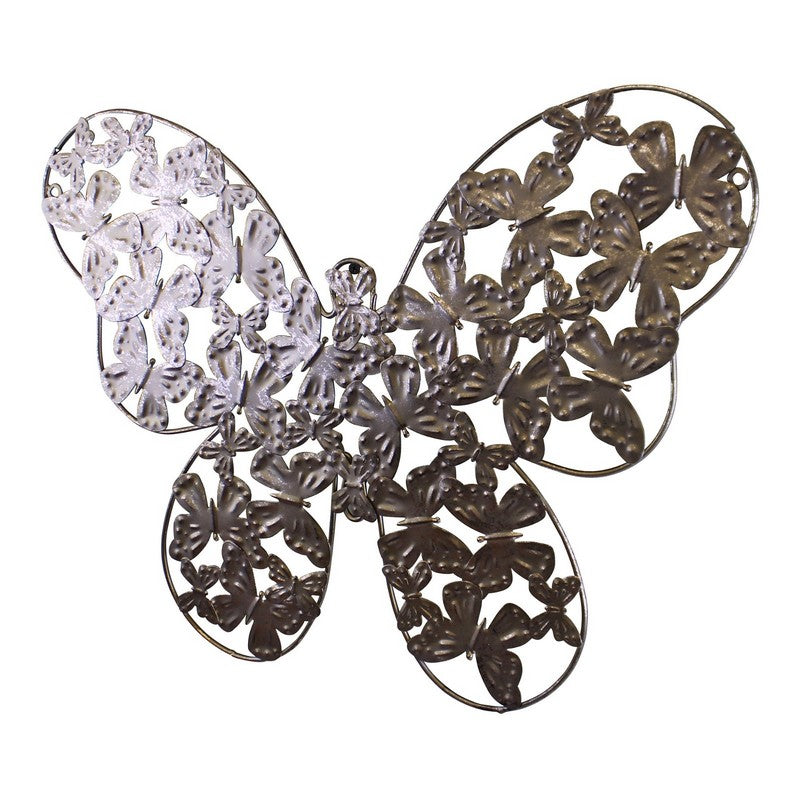 Scarthingwell Butterfly Wall Art Metal Silver Hanging - 50cm