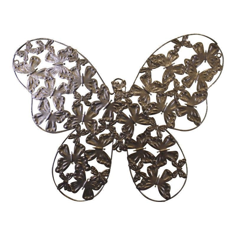 Scarthingwell Butterfly Wall Art Metal Silver Hanging - 50cm