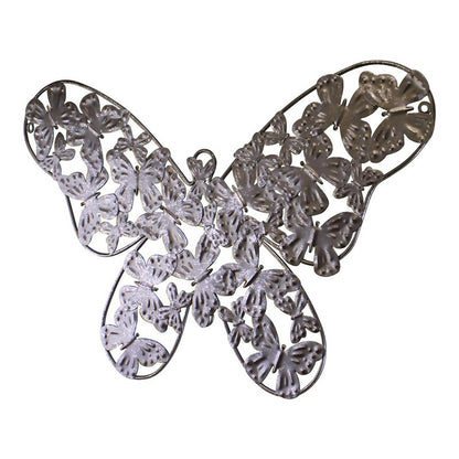 Scarthingwell Butterfly Wall Art Metal Silver Hanging - 48cm