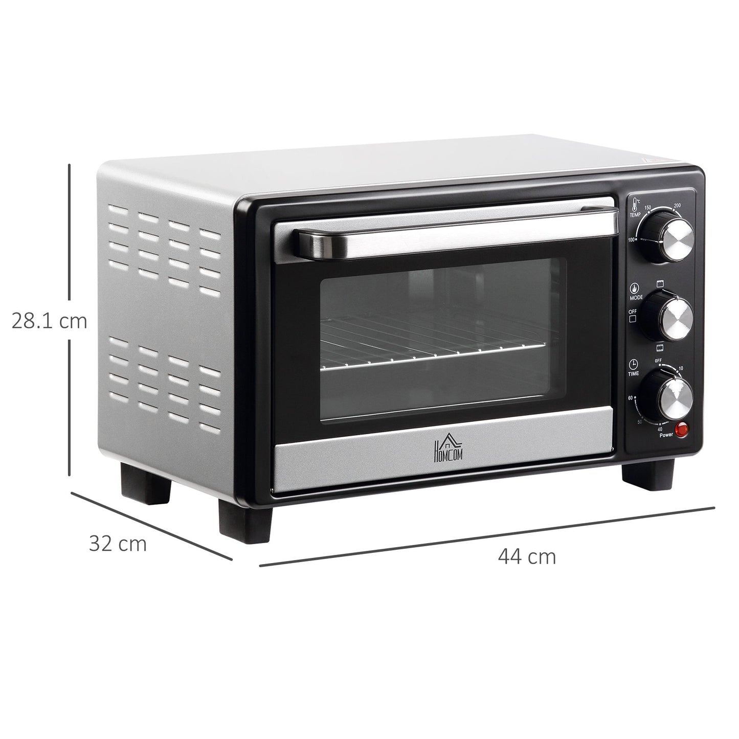 16L 230C Mini Oven With Timer Silver & Black