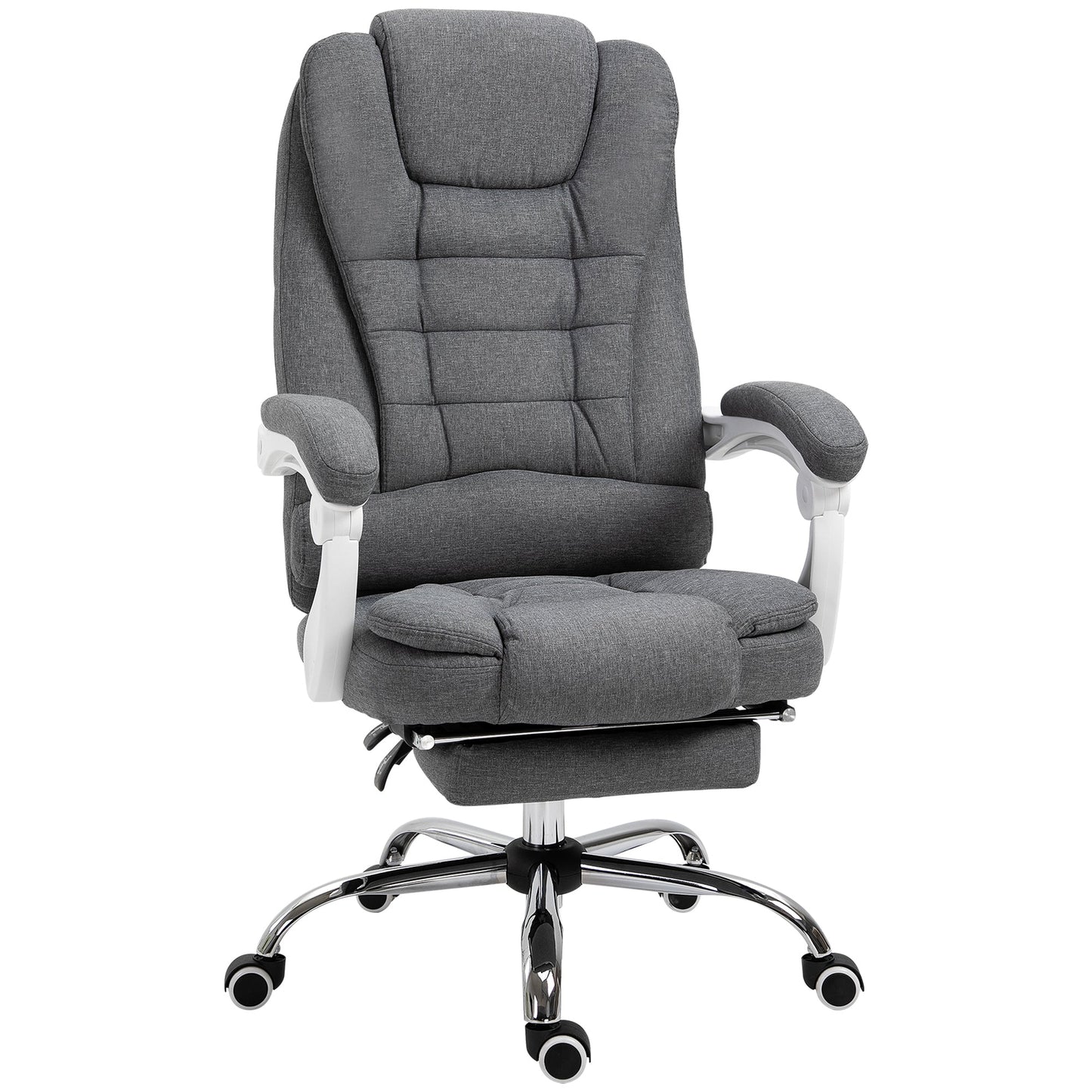 Vinsetto Office Chair with Footrest Computer Swivel Rolling Task Recliner for Home with Retractable Footrest