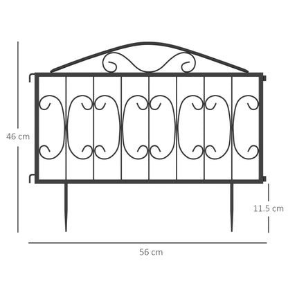 224cm Metal Decorative Garden Fence