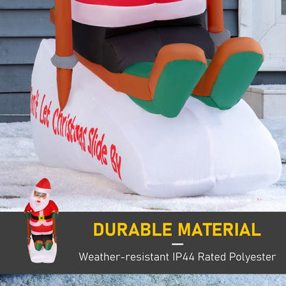 4 Foot Christmas Inflatable Decoration with Santa Claus Skiing for Party Holiday