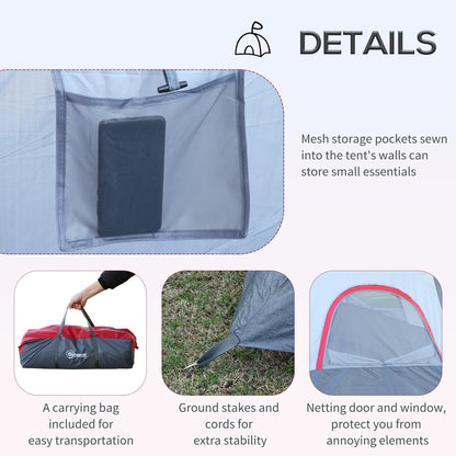 Fibreglass & Steel Frame 5/6 Person Lightweight Camping Tent Blue