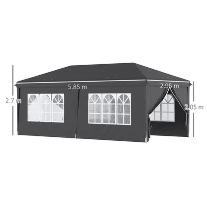 3 x 6 m Pop Up Gazebo with Sides and Windows