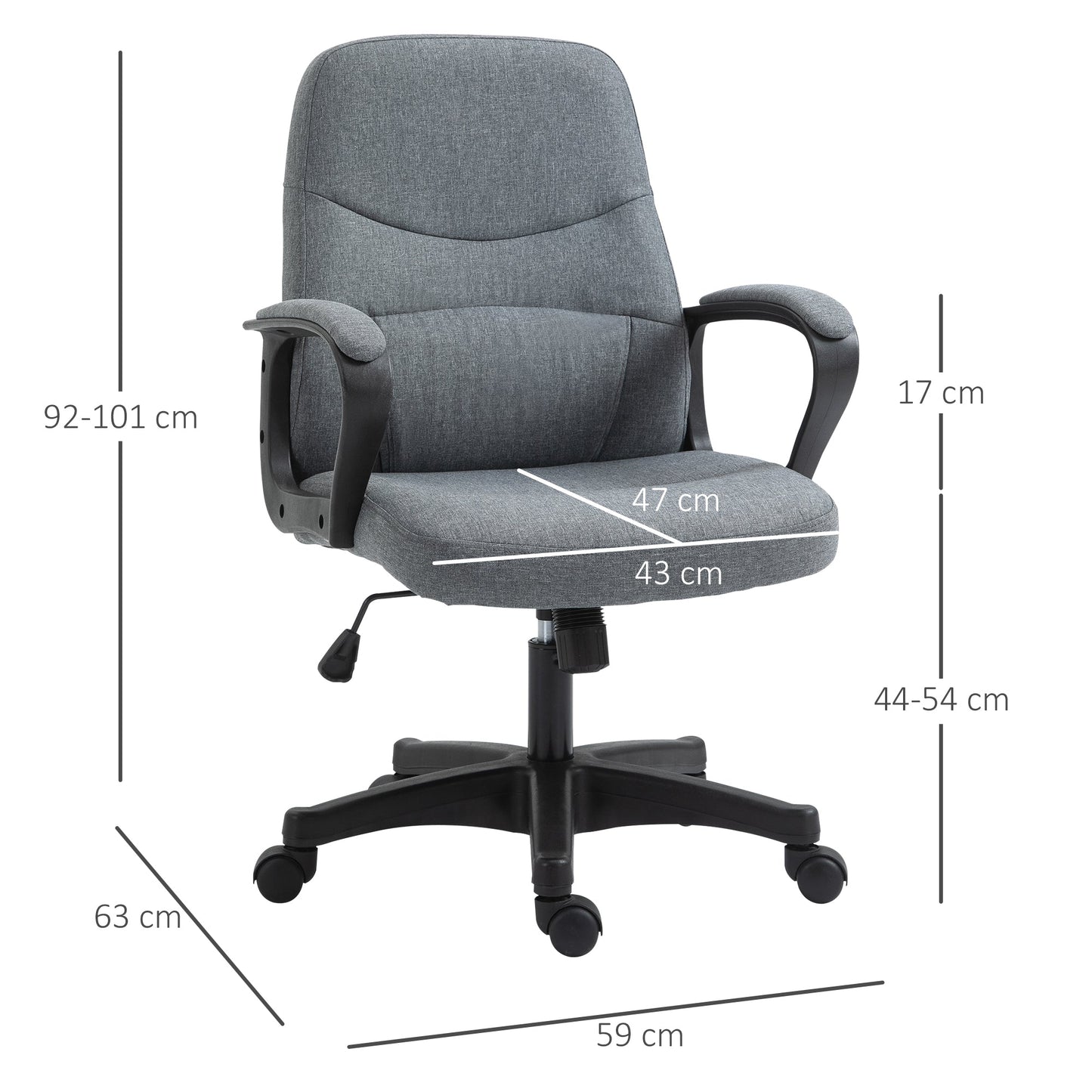 Vinsetto Office Chair With Massager Lumbar High Back Ergonomic Support Office 360 Swivel Chairs Adjustable Height Backrest Grey