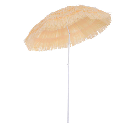 Patio Garden Hawaii Beach Sun Umbrella Sunshade Hawaiian Folding Tilting Crank Parasol Wheat