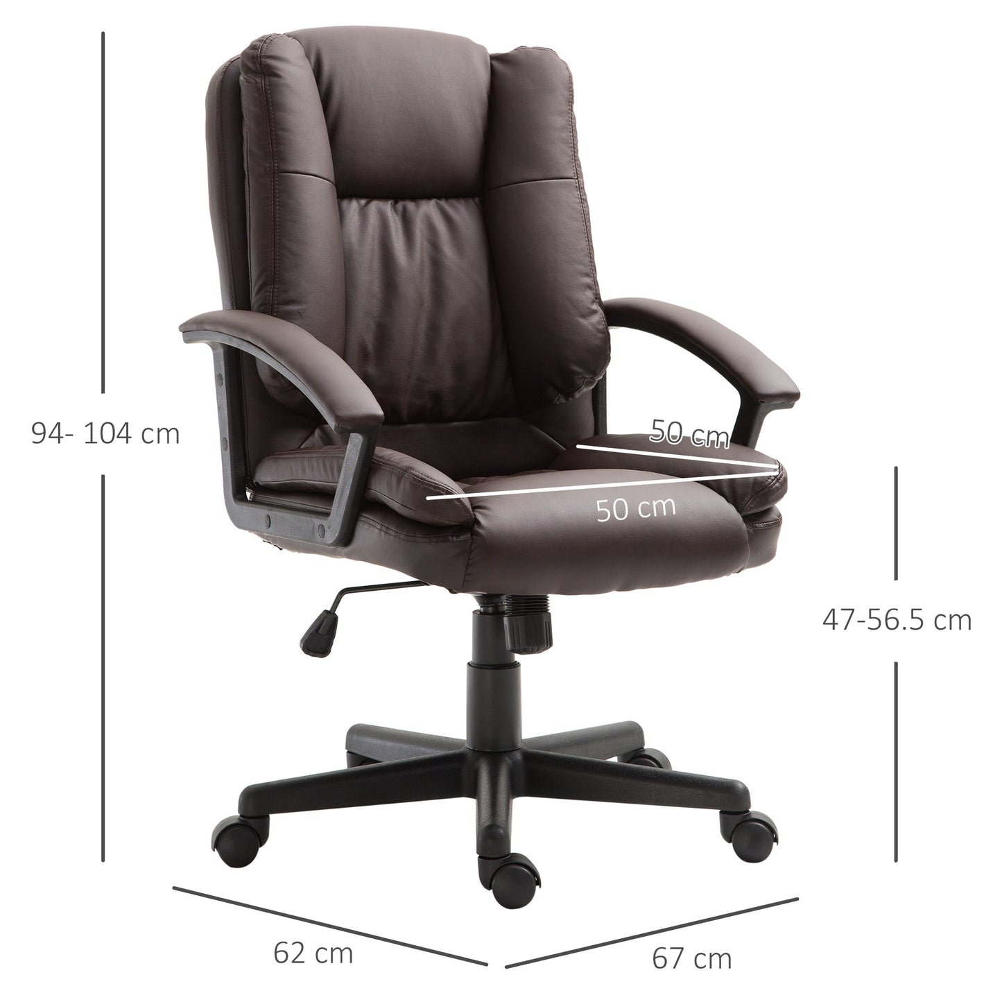 PU Leather Executive Office Chair-Brown