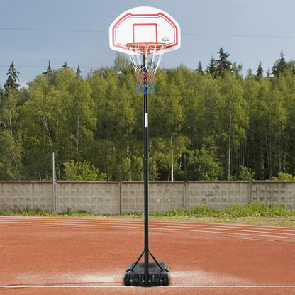 Outdoor Basketball Hoop Stand Portable Sturdy Rim Adjustable Height from 258-314 cm w/ Wheels