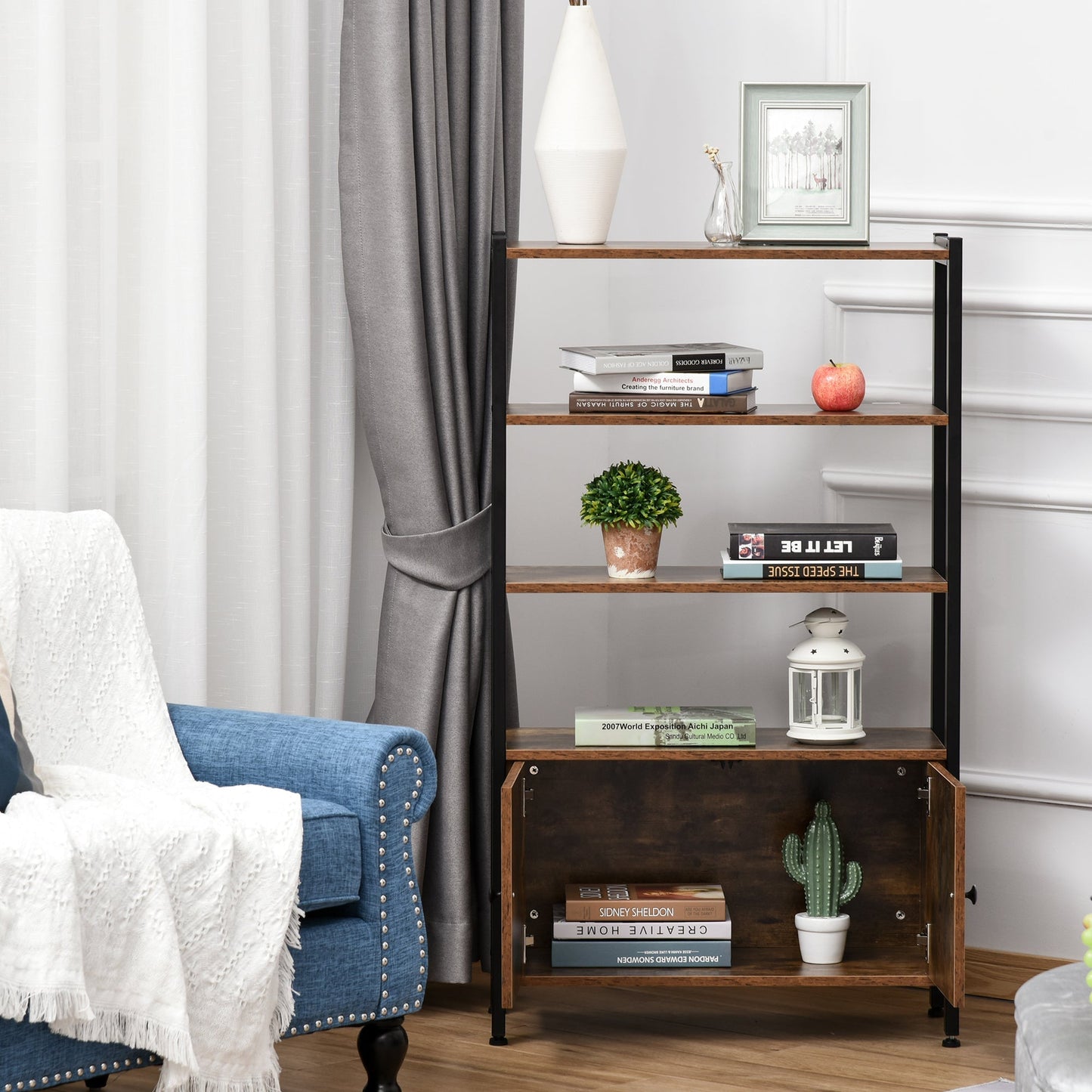 Industrial-Style Shelving Unit