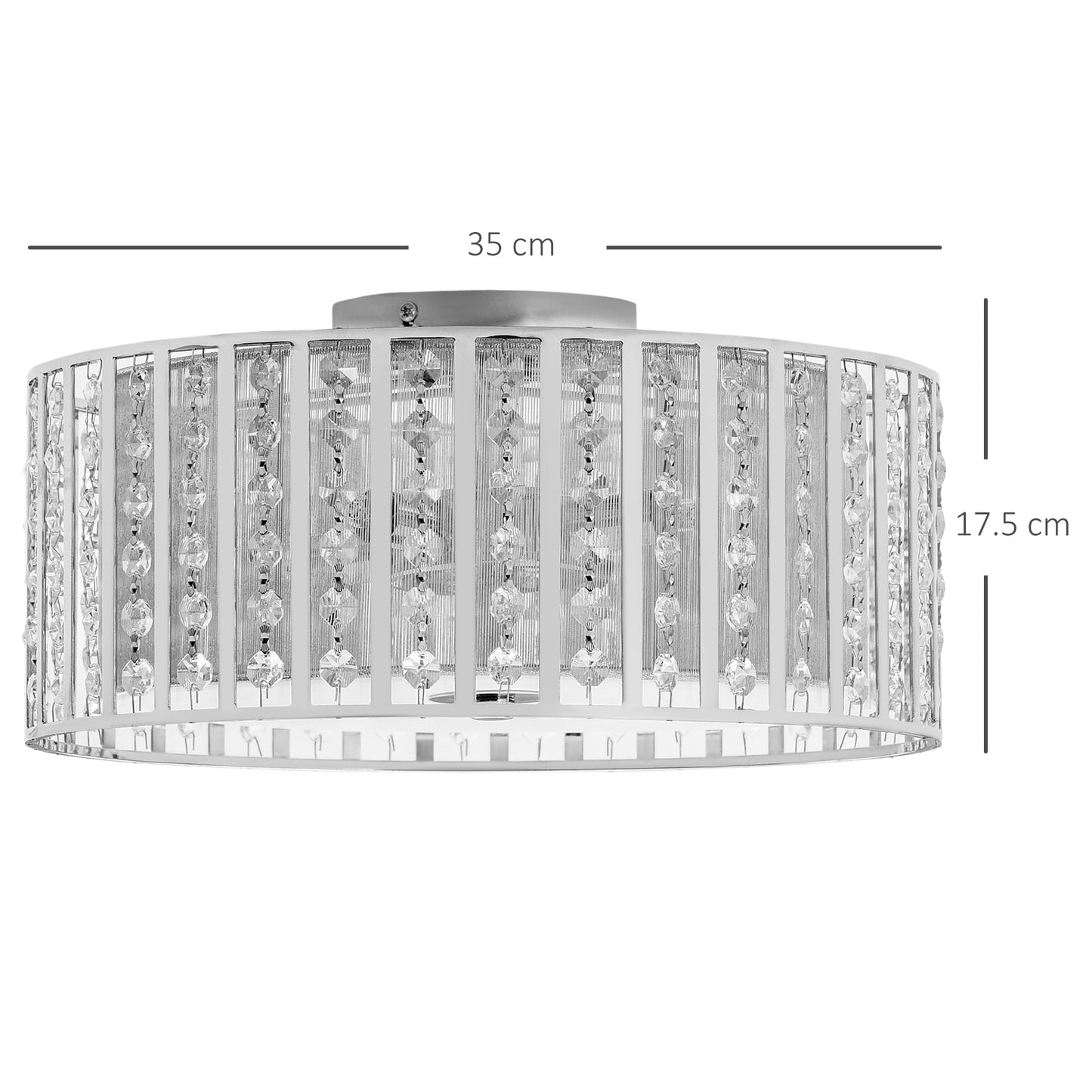 Modern K9 Crystal Chandelier Ceiling Light with Double Layer Lampshade