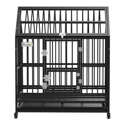 PawHut 43" Heavy Duty Dog Crate on Wheels