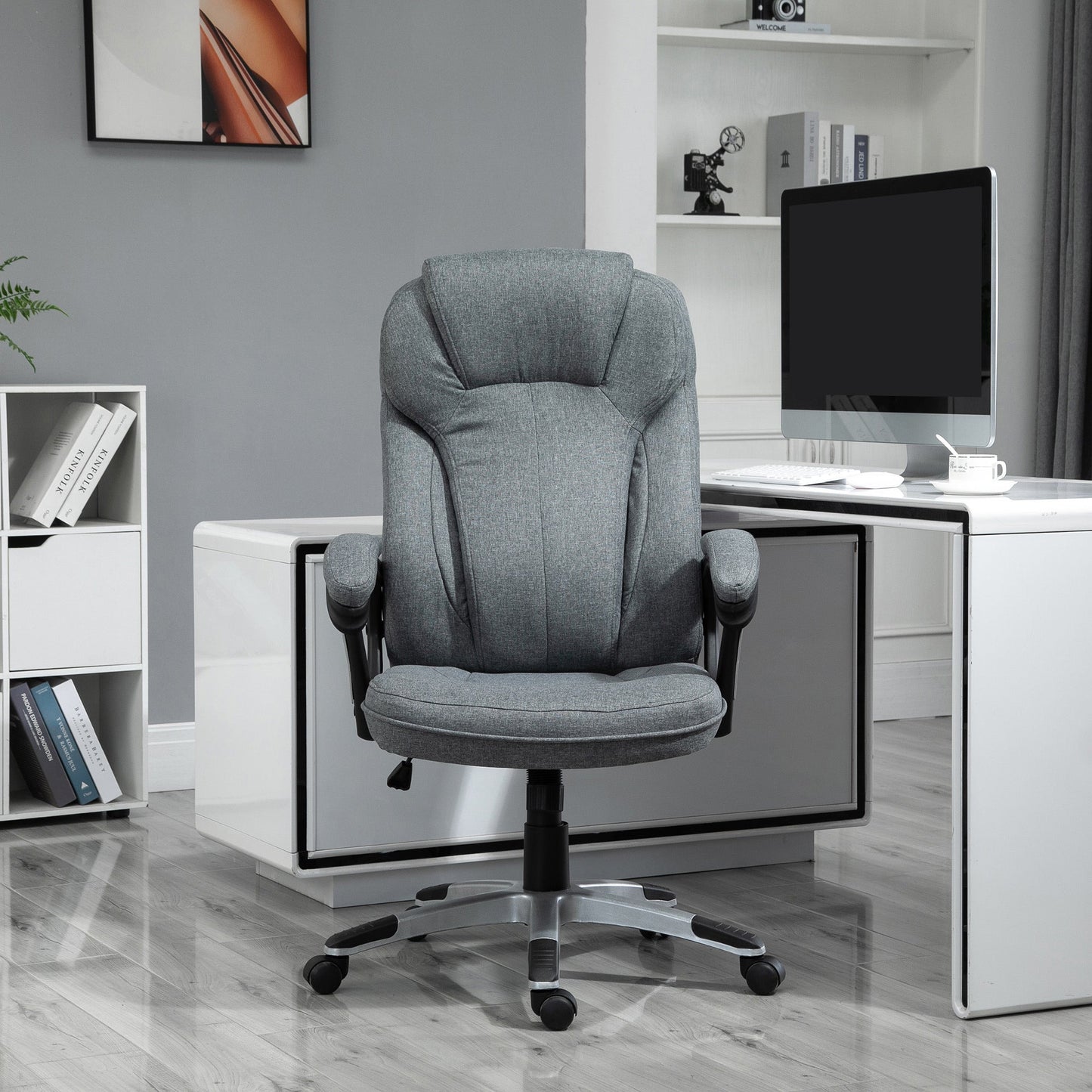 Vinsetto Linen Fabric Home Office Chair