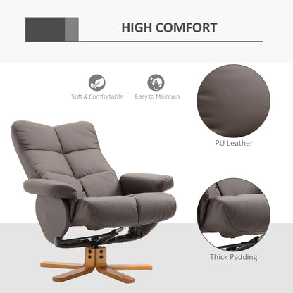 Swivel Recliner Chair and Footstool with Hidden Storage