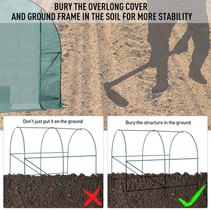 Reinforced Walk in Polytunnel Greenhouse