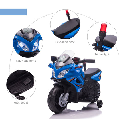 Kids 6V Electric Pedal Motorcycle Ride-On Toy Battery 18-48 months Blue