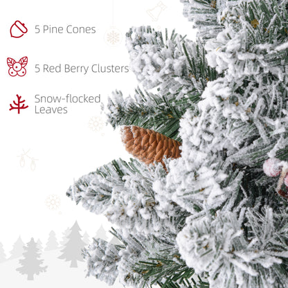 Pinecones & Berries Wreath Christmas Decoration with Frosted Pattern - 60cm