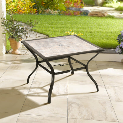 94 * 94 cm Garden Table with Parasol Hole