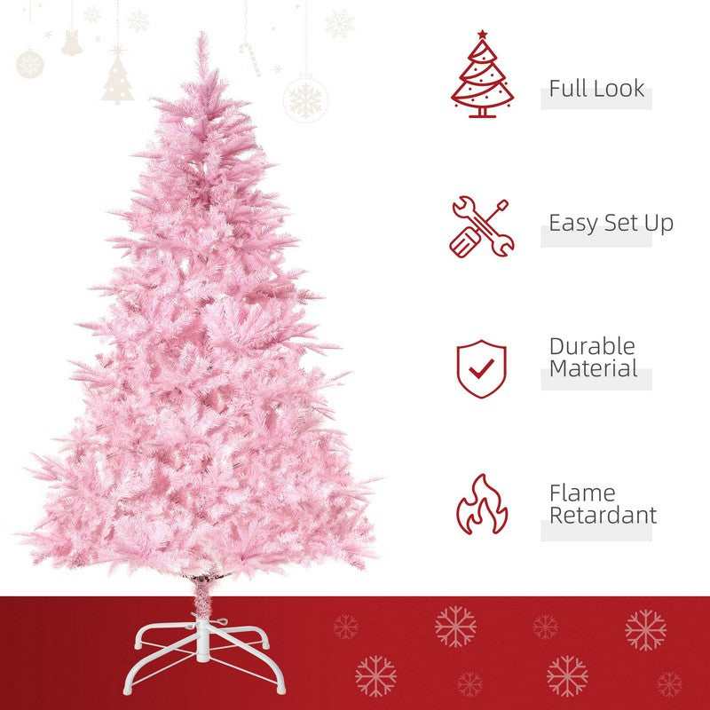 Homcom 5ft Christmas Tree Artificial - Pink 576 Tips