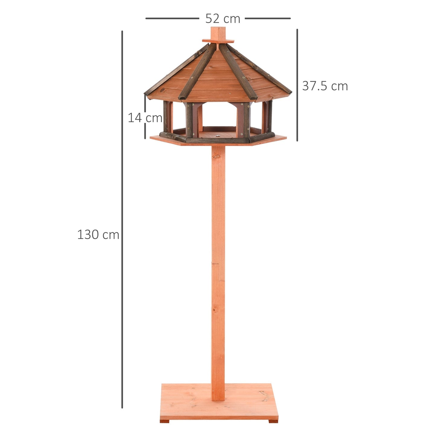 Orient 130cm Bird Feeder Table Natural by Pawhut