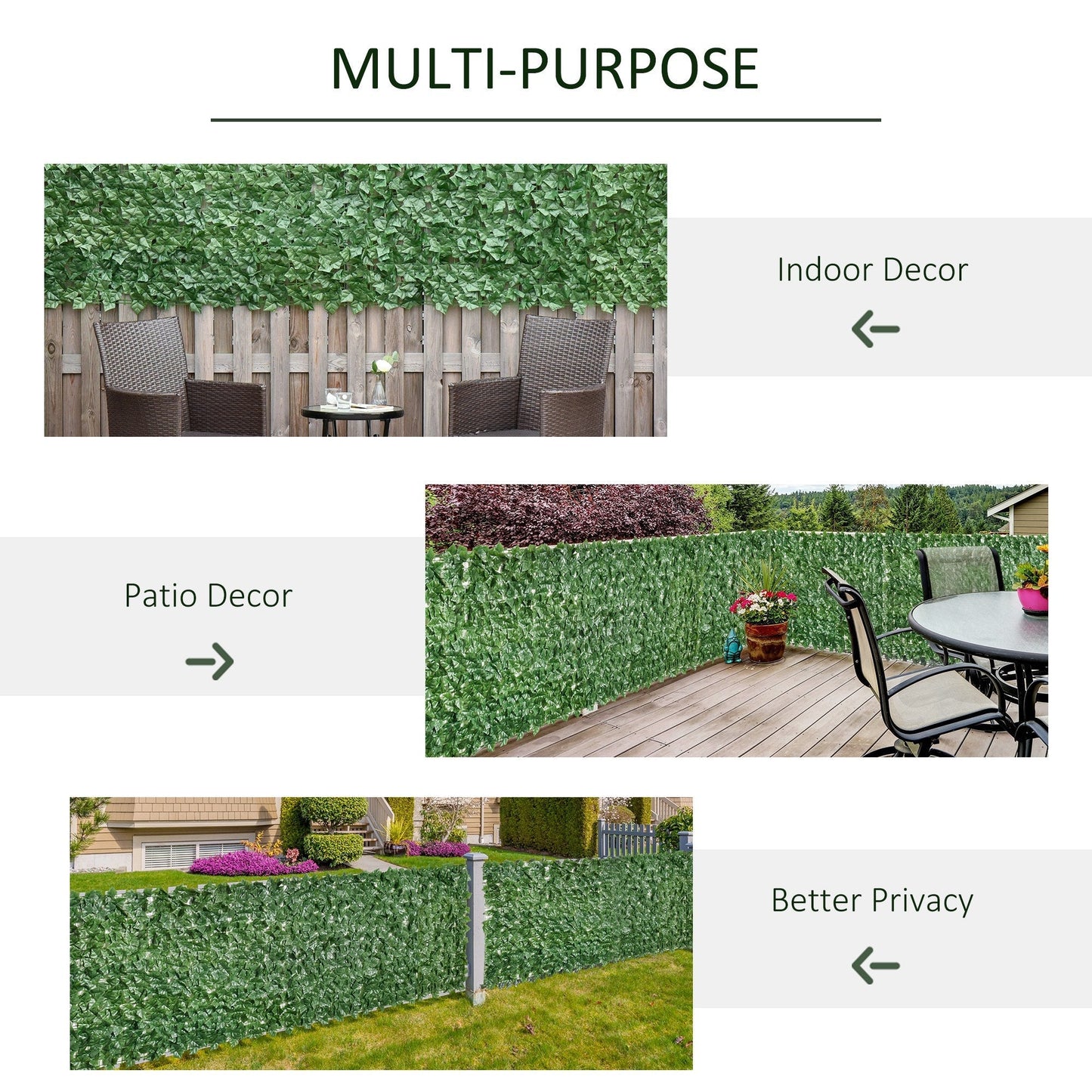 Artificial Leaf Fence Panel for Garden Outdoor Indoor Decor