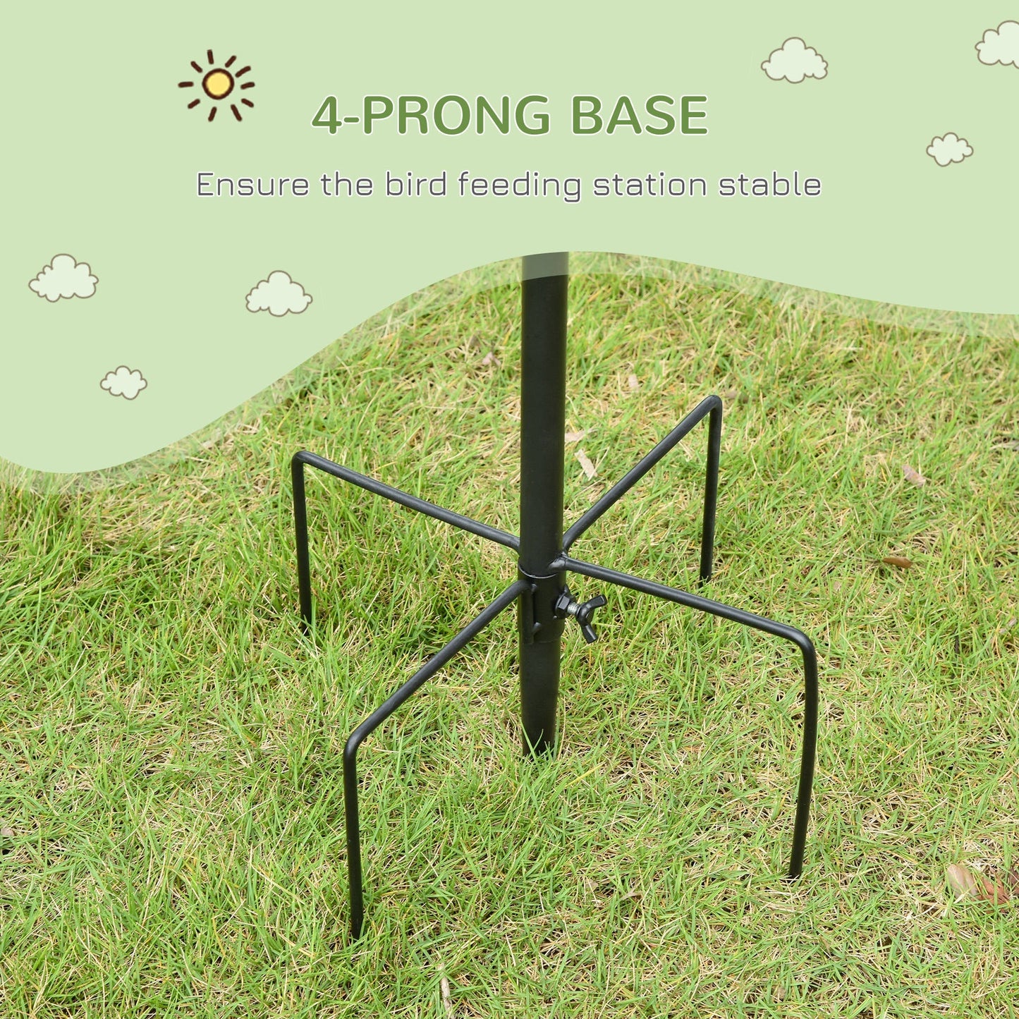 Hanging 226cm Bird Feeder Station Steel Black by Pawhut