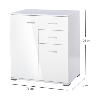 Modern High Gloss Sideboard Storage Cabinet Table Chest of Drawers for Bedroom Living Room Storage Furniture