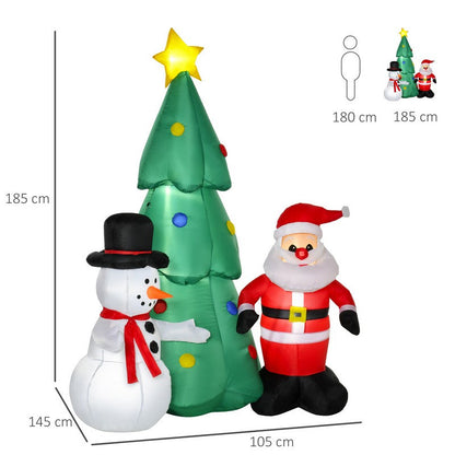 6 Foot Christmas Inflatable Tree Snowmen Santa Claus Outdoor Decoration for Garden