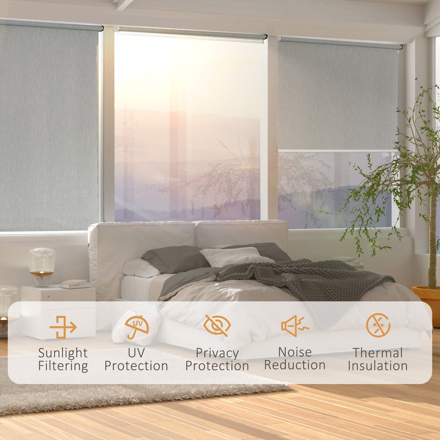 Homcom Wifi Smart Roller Blinds Work With Tuya App