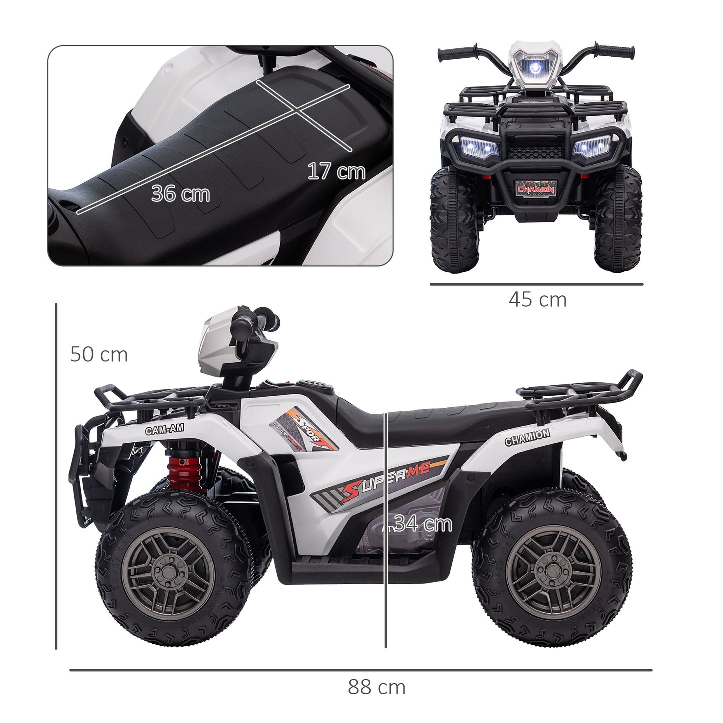 12V Kids Quad Bike with Forward Reverse Functions