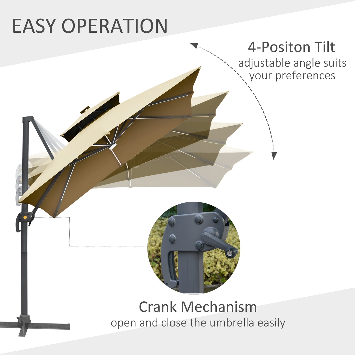 Outsunny 3m Cantilever Parasol