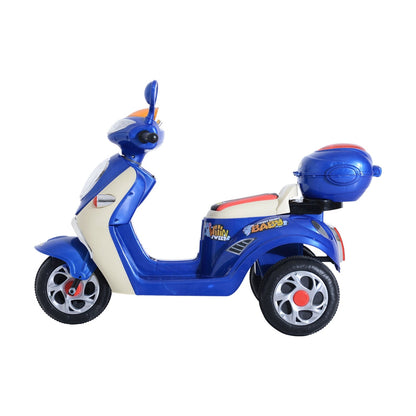 Plastic Music Playing Electric Ride-On Motorbike w/ Lights Blue