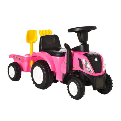 Homcom Homcom Ride-On Tractor Toddler Walker Foot-To-Floor Slide For Ages 1-3 Years - Pink