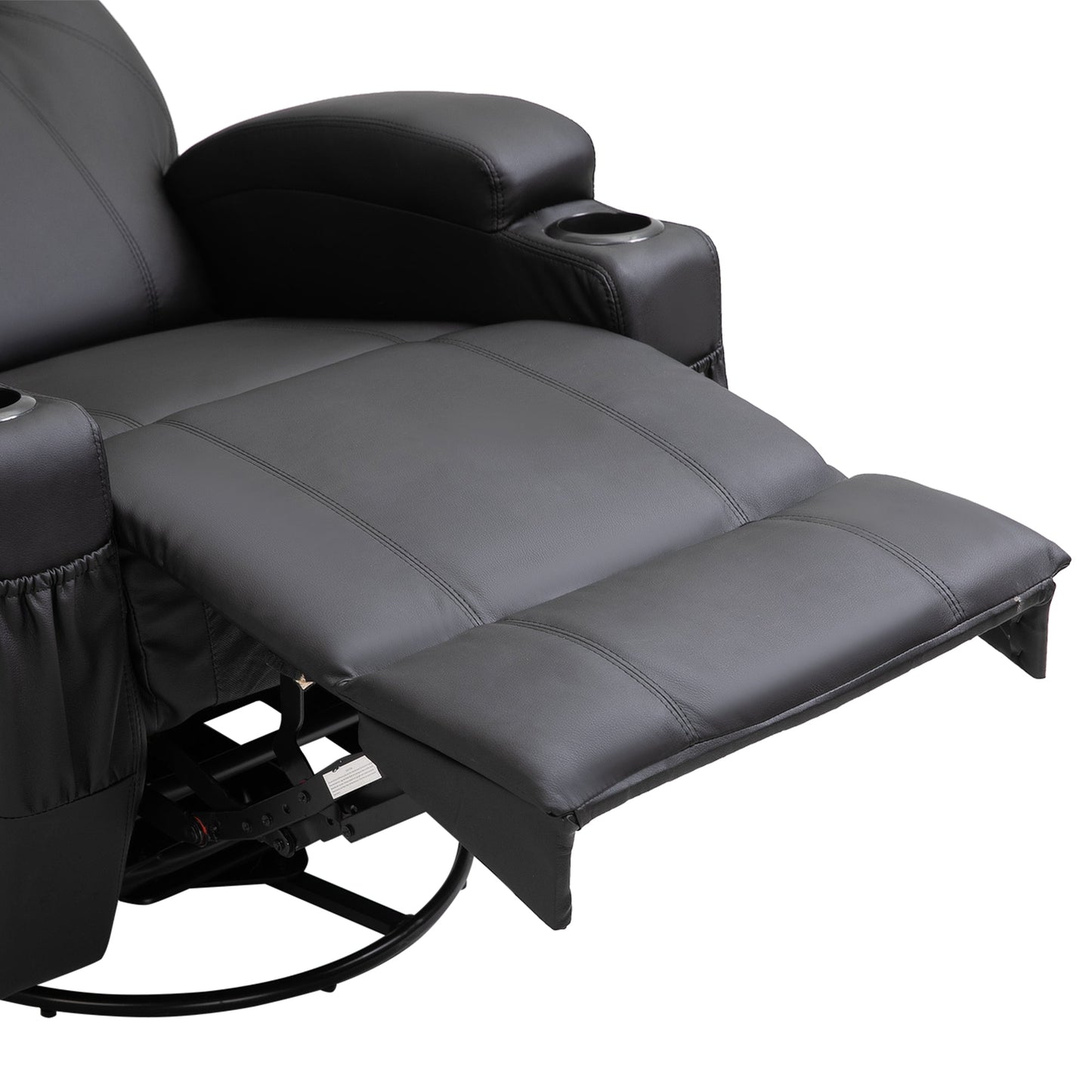 Recliner Armchair Massage Swivel PU Leather Reclining Chairs with Adjustable Leg Rest