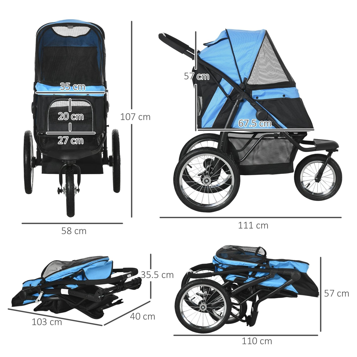 PawHut Pet Stroller Jogger for Medium