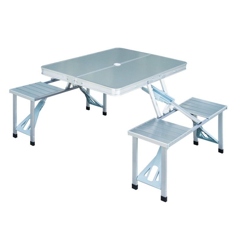 Outsunny Outsunny Aluminum Portable Picnic Table Chair Set