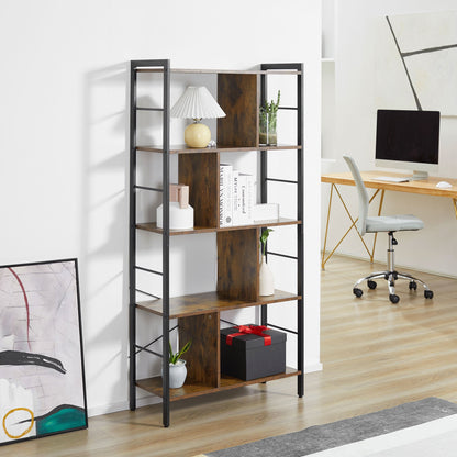 Industrial-Style Four-Tier Shelving Unit