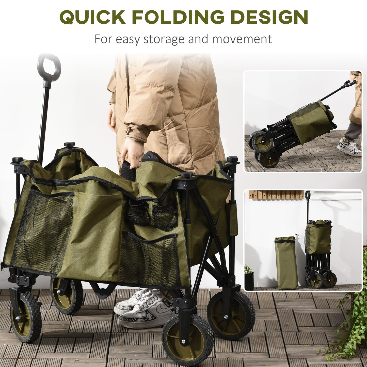 Folding Garden Trolley on Wheels