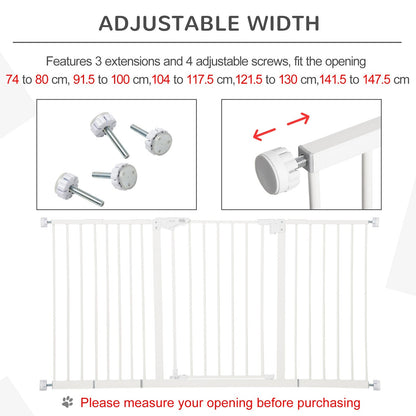 Pawhut Adjustable Safety Gate Dog Barrier For Doorways