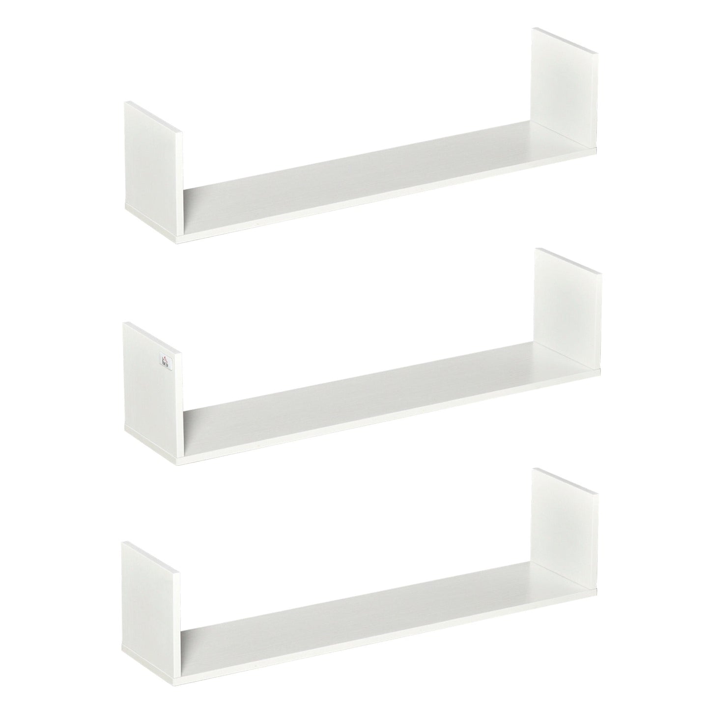 3-Piece U-Shaped Floating Shelves Wall Mount Bookshelf for Bedroom Kitchen