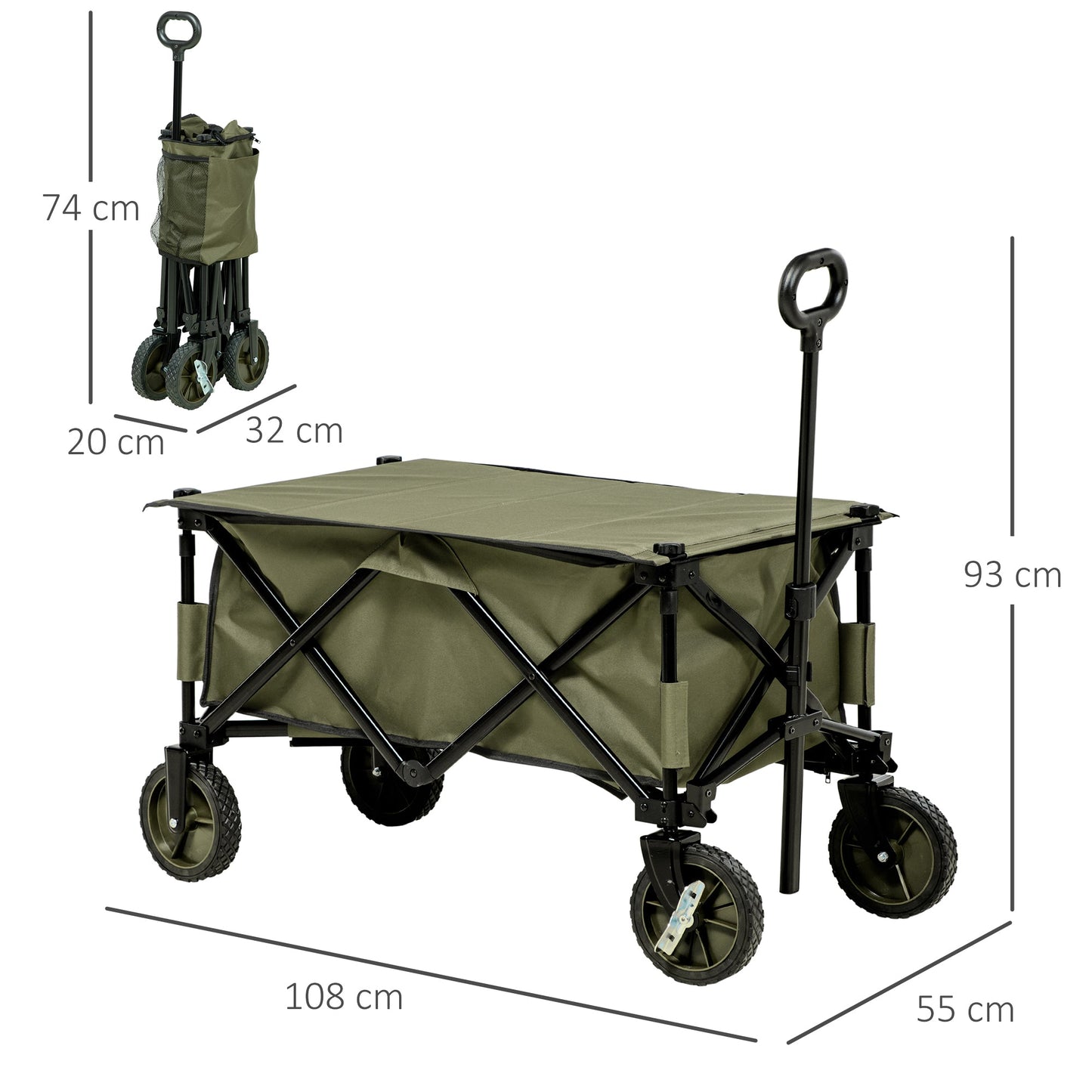 Folding Garden Trolley on Wheels