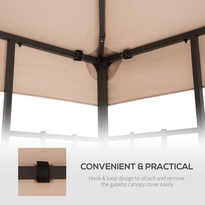 3M Gazebo Top Cover Double Tier Canopy Replacement Pavilion Roof Deep Beige