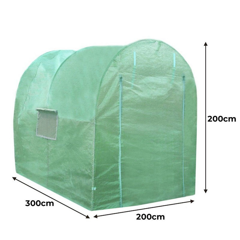 Raven Raven Flourish 6' 6" x 9' 10" Curved Polytunnel & Racking Set - Classic Polyethylene