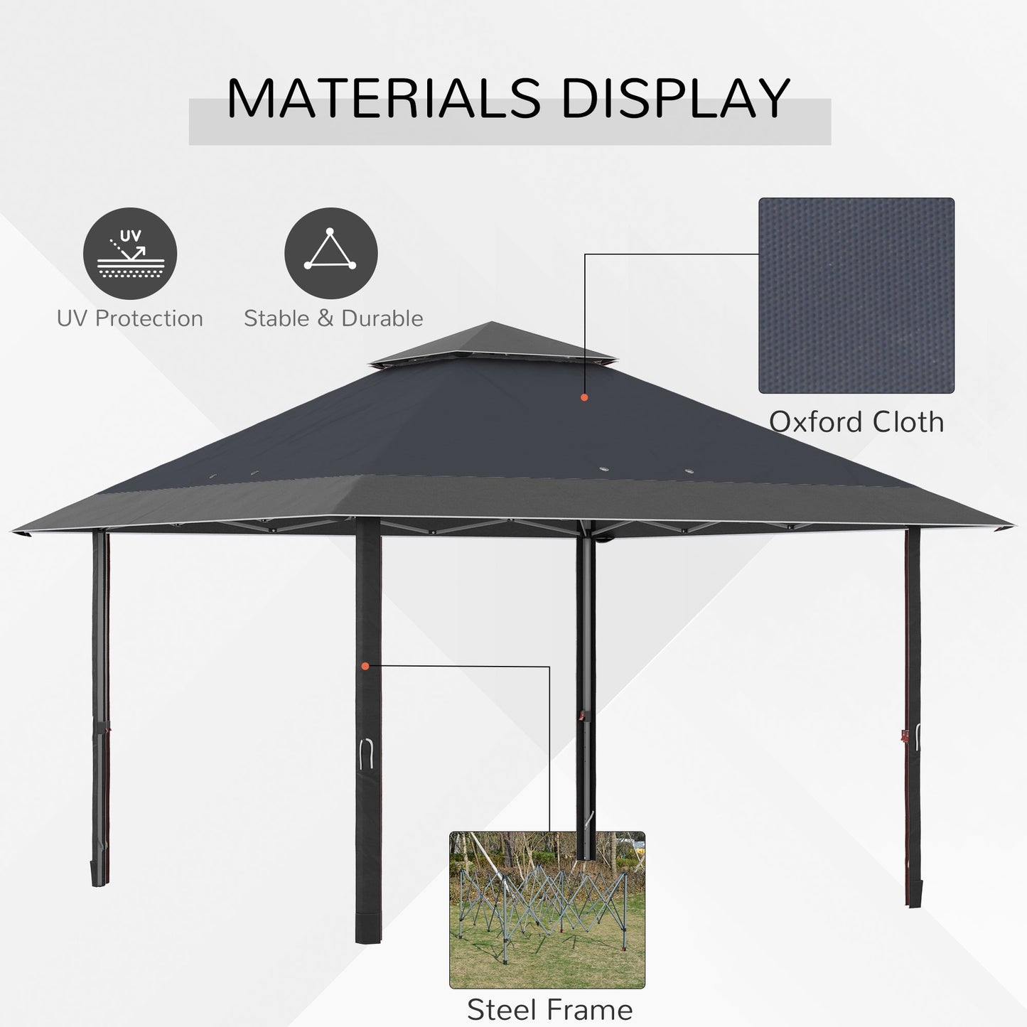 4 x 4m Pop-up Gazebo Double Roof Canopy Tent with UV Proof