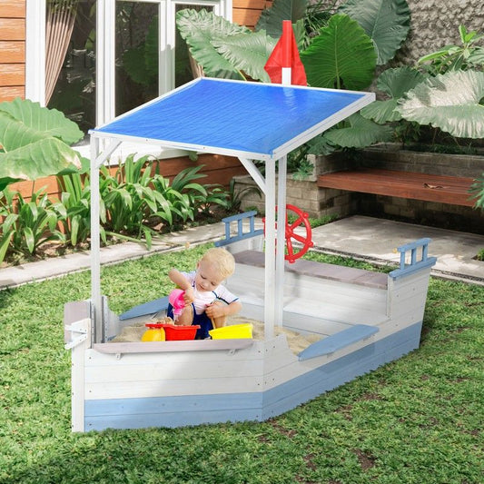 Outsunny Outsunny Kids Wooden Ship Sandpit