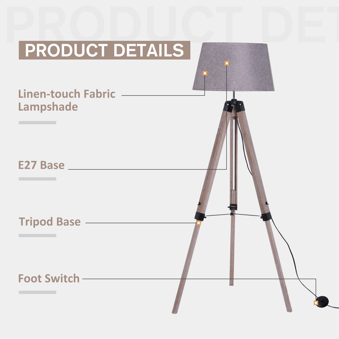 Tripod Floor Lamps for Living Room Bedroom