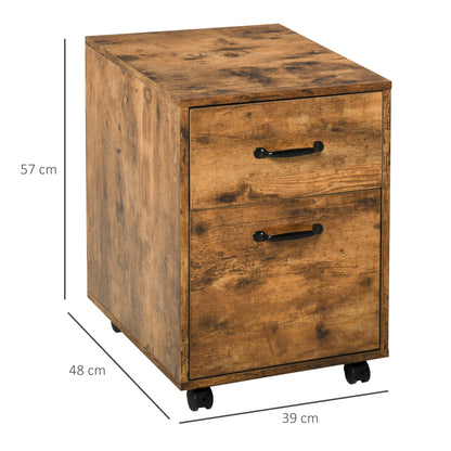 Rolling File Cabinet with 2 Drawers