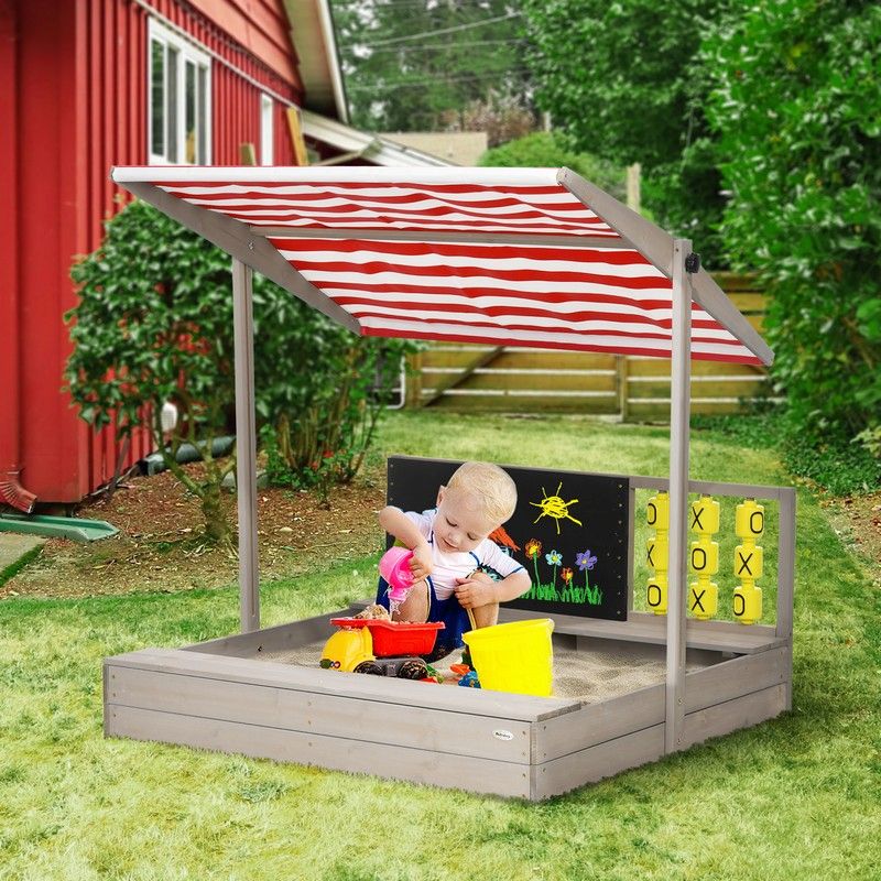 Outsunny Outsunny Kids Wooden Sandpit